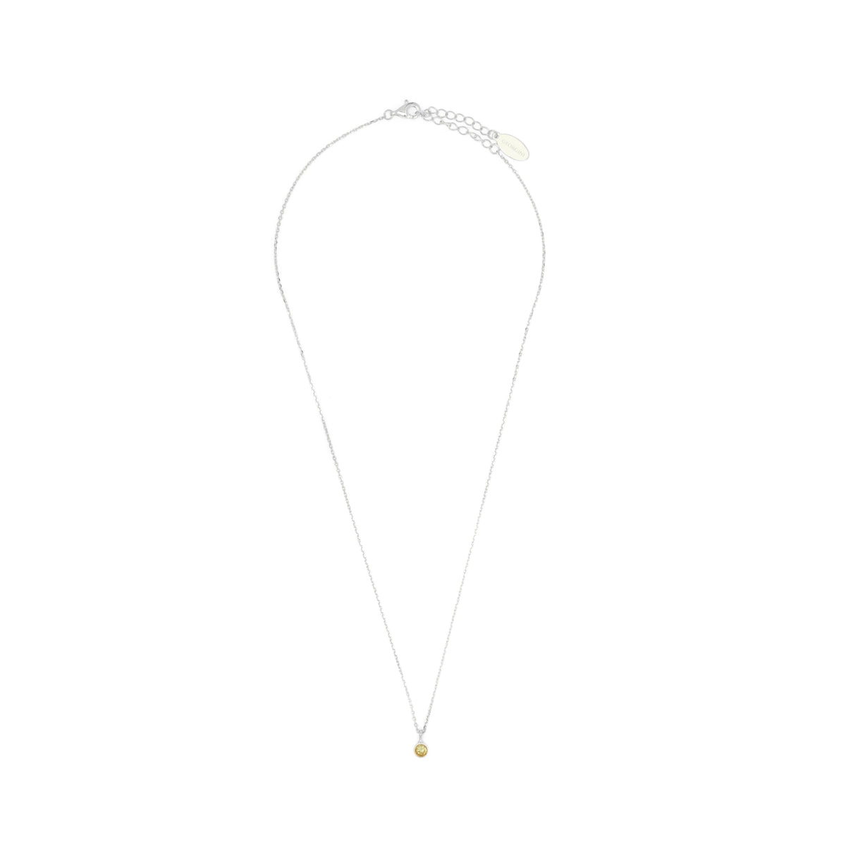 NATURAL PERIDOT AND DIAMOND AUGUST PENDANT SILVER