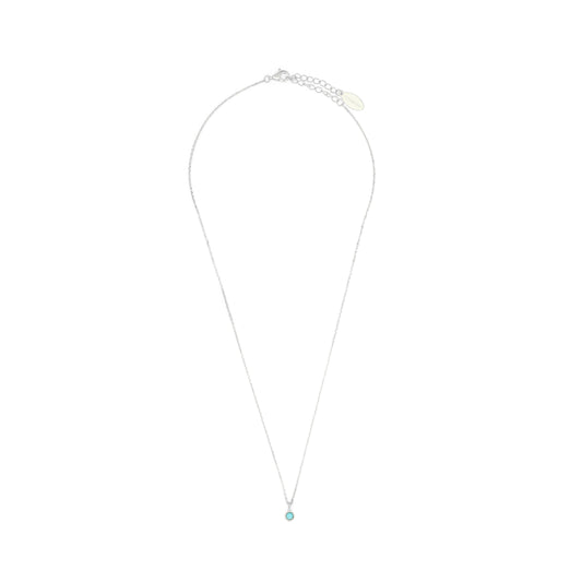 NATURAL TURQUOISE AND DIAMOND DECEMBER PENDANT SILVER