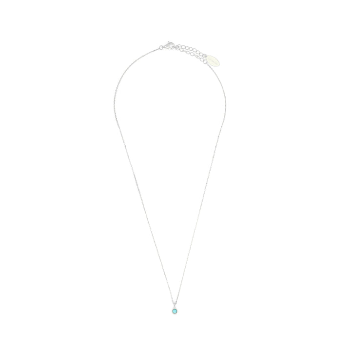 NATURAL TURQUOISE AND DIAMOND DECEMBER PENDANT SILVER