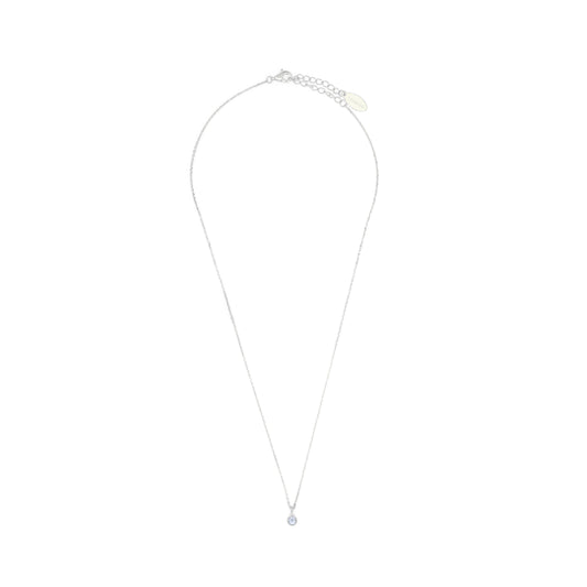 NATURAL AQUAMARINE AND DIAMOND MARCH PENDANT SILVER