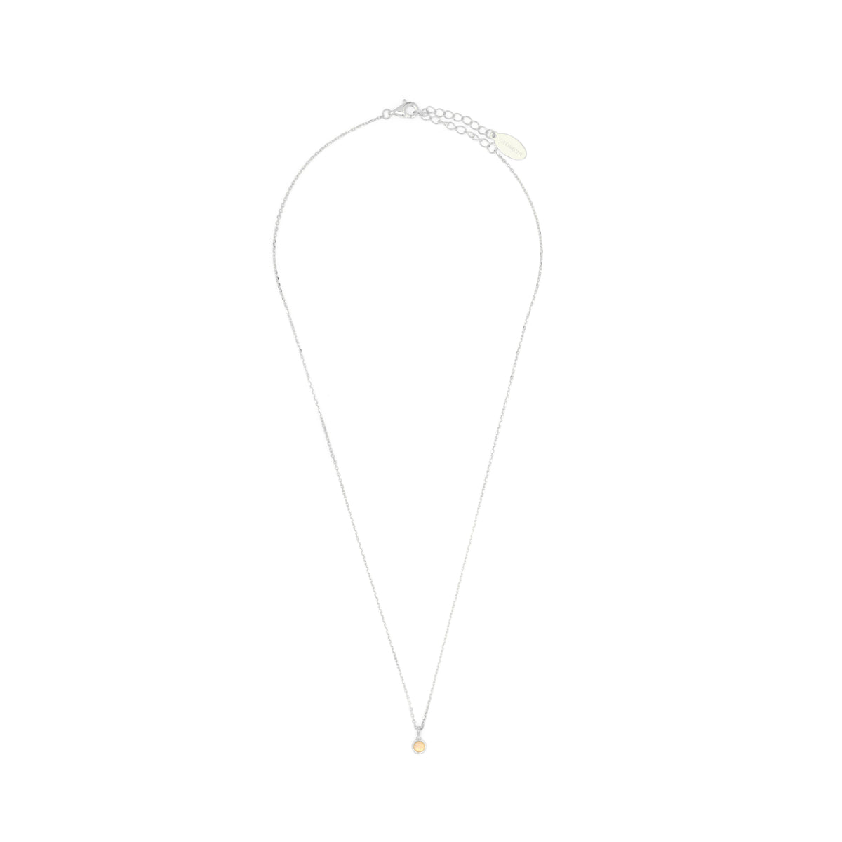 NATURAL OPAL AND DIAMOND OCTOBER PENDANT SILVER