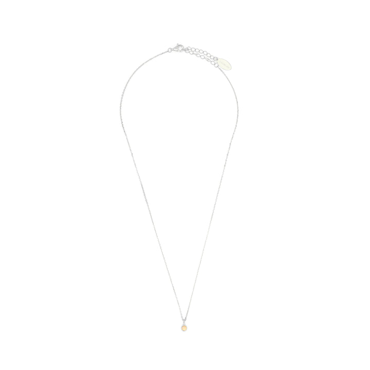 NATURAL OPAL AND DIAMOND OCTOBER PENDANT SILVER