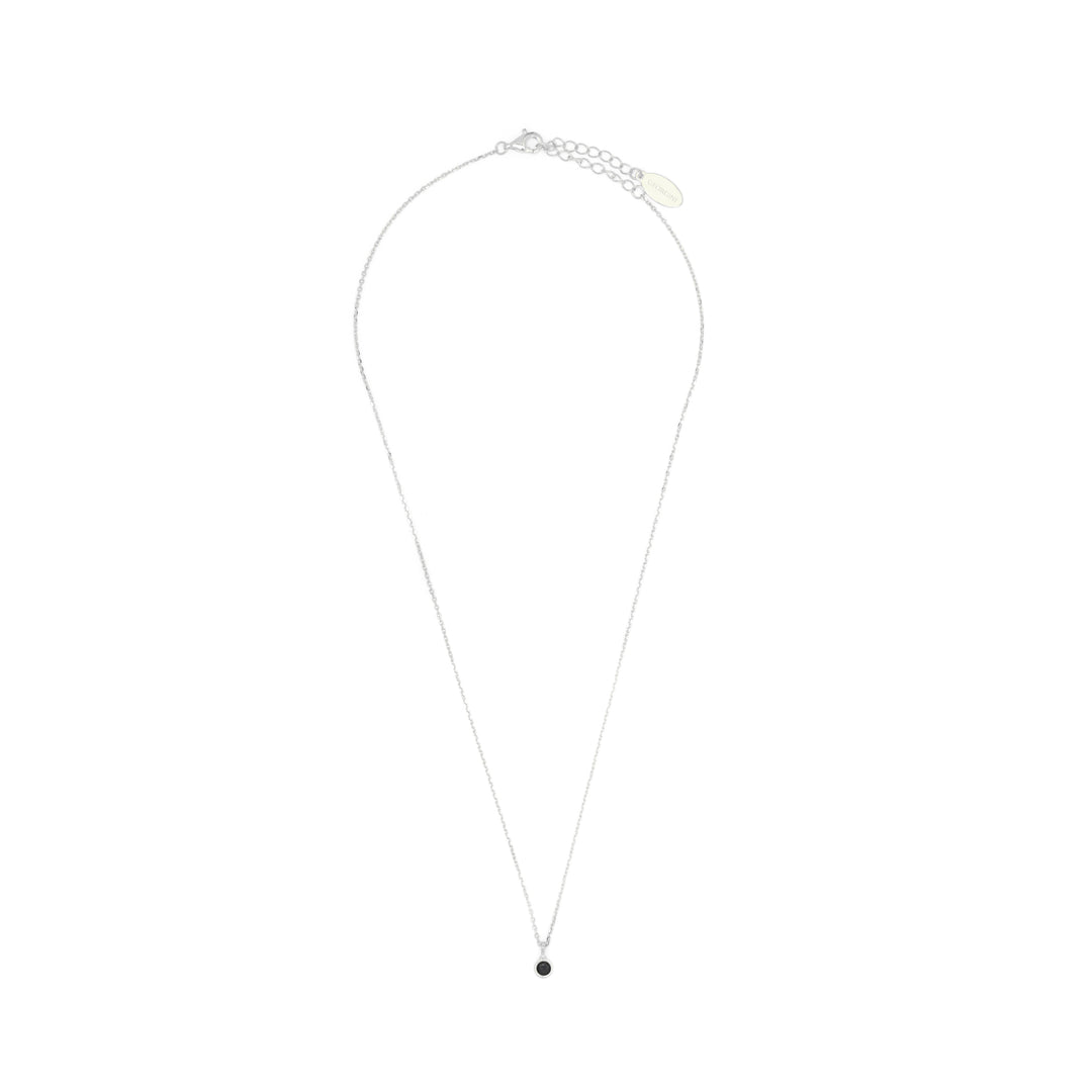 NATURAL SAPPHIRE AND DIAMOND SEPTEMBER PENDANT SILVER