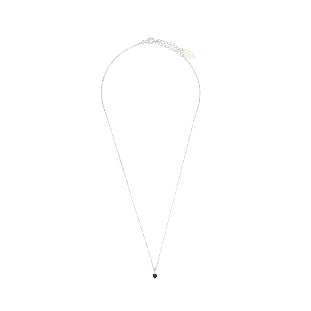 NATURAL SAPPHIRE AND DIAMOND SEPTEMBER PENDANT SILVER