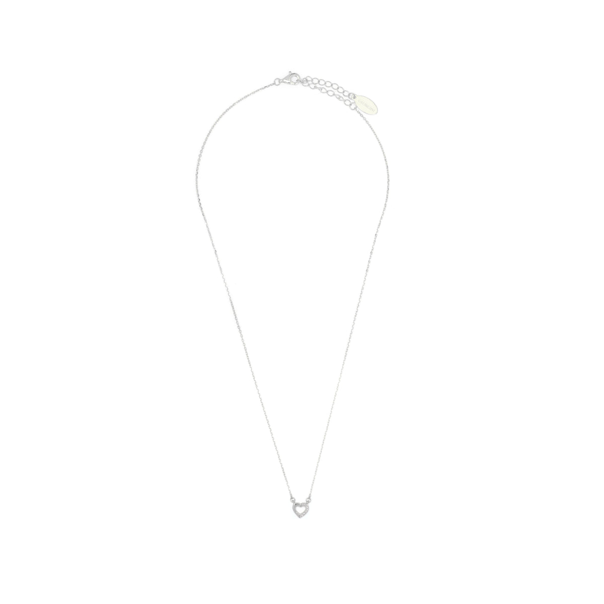 SEVEN NATURAL DIAMOND HEART PENDANT SILVER