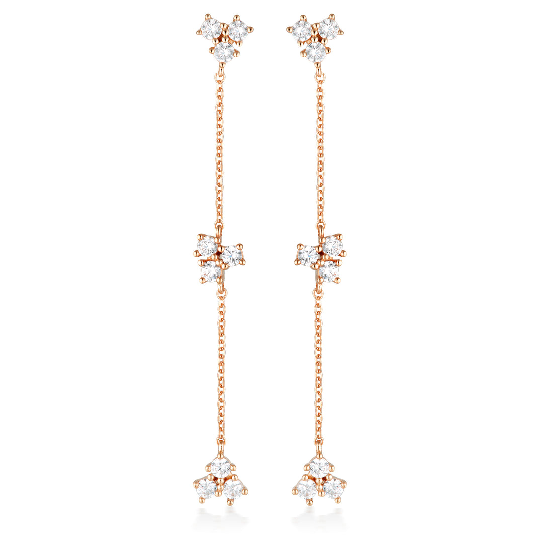 GEORGINI THE LAYERED EDIT TROIS EARRINGS ROSE GOLD