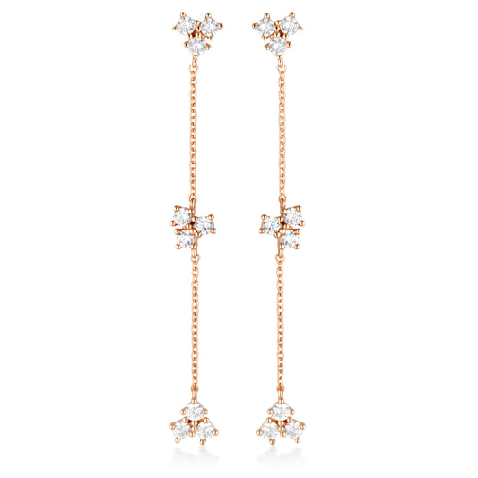 GEORGINI THE LAYERED EDIT TROIS EARRINGS ROSE GOLD