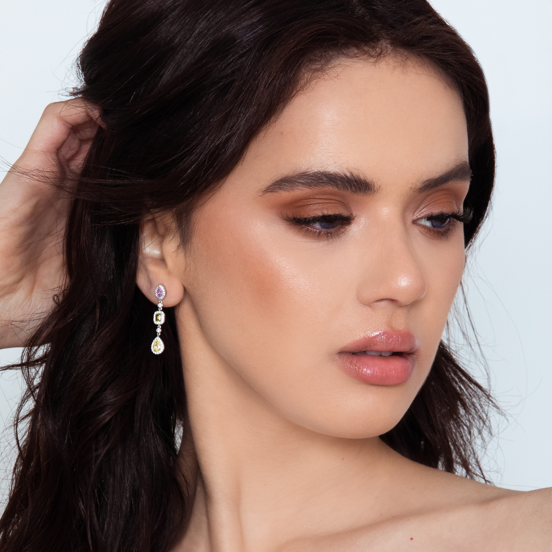 SUMMER SORBET PINA COLADA MULTI COLOURED EARRINGS SILVER