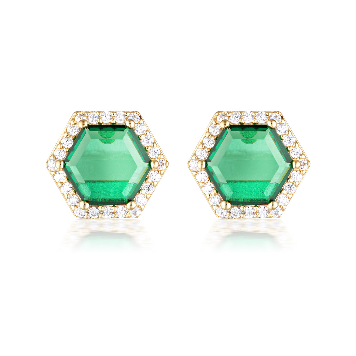HEXAGON EARRINGS GOLD