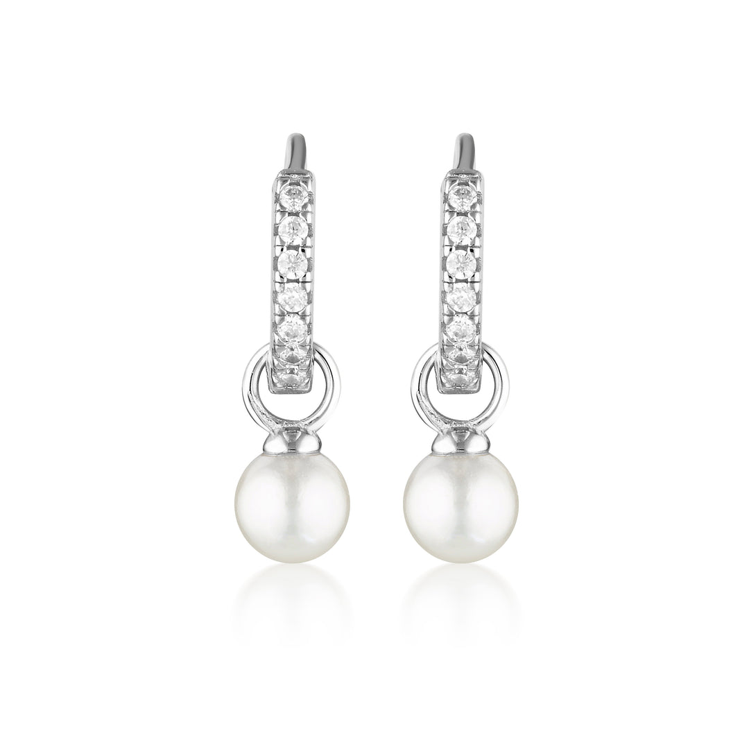 RED CARPET BABY PEARL HOOP SILVER