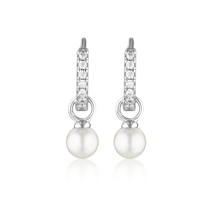 RED CARPET BABY PEARL HOOP SILVER