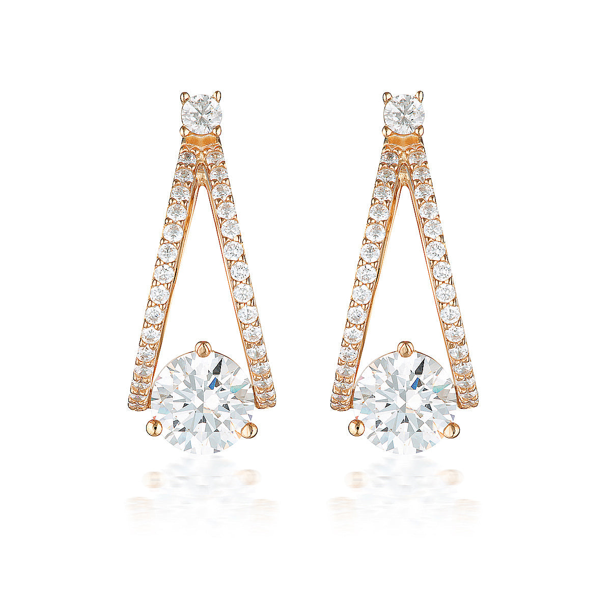 RED CARPET CHAMPAGNE EARRINGS ROSE GOLD