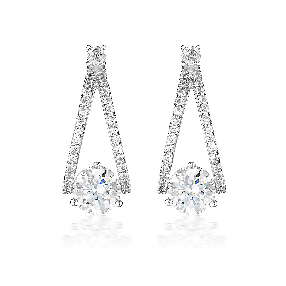 RED CARPET CHAMPAGNE EARRINGS SILVER