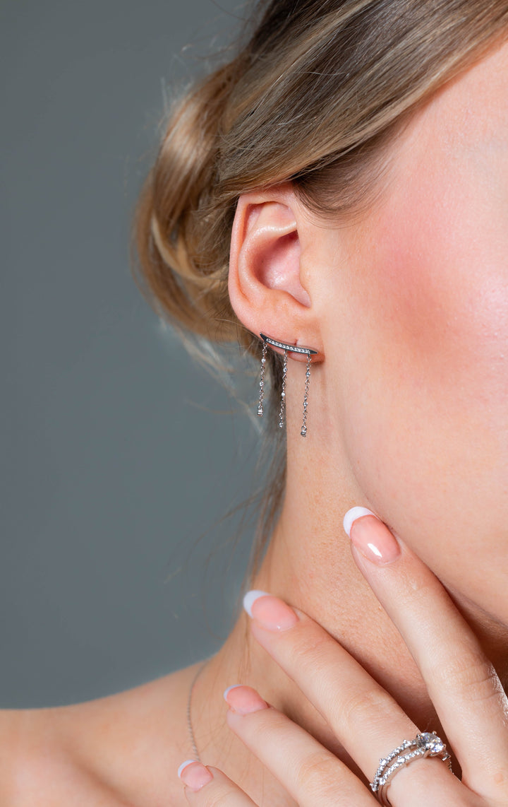 RED CARPET BILLBOARD EARRINGS SILVER