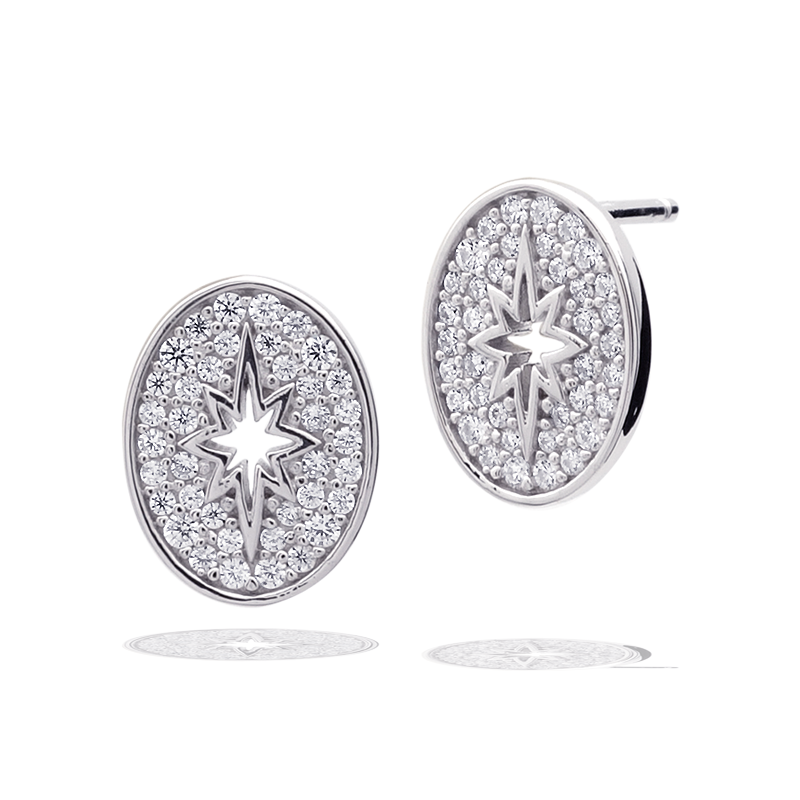 A CHRISTMAS JOURNEY FOLLOW THE STAR EARRINGS SILVER