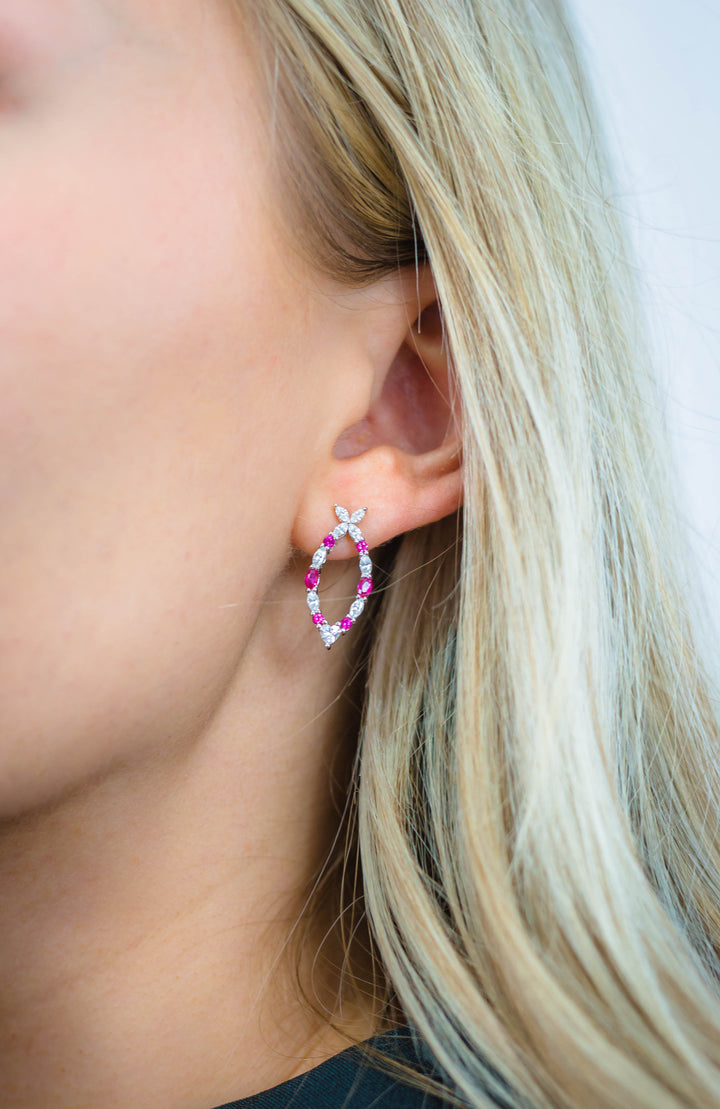 A CHRISTMAS JOURNEY YULE EARRINGS RUBY