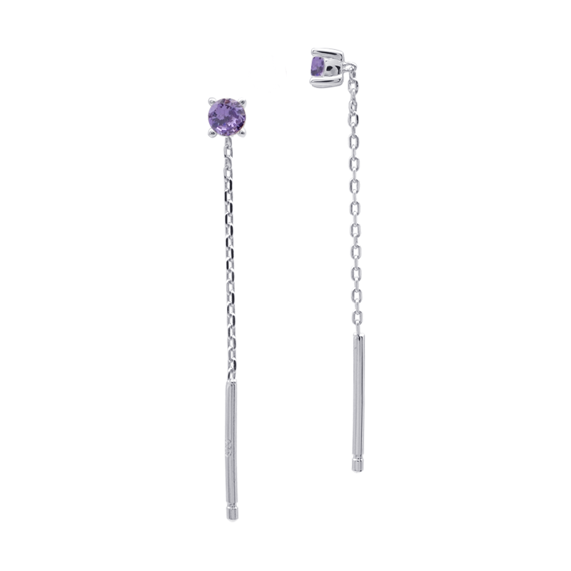 A CHRISTMAS JOURNEY KIARA THREADER EARRING VIOLET