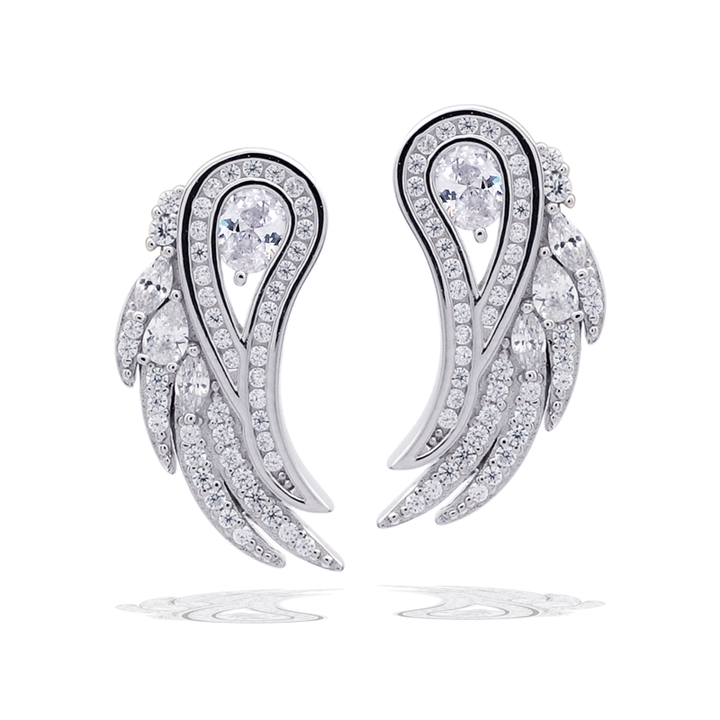 A CHRISTMAS JOURNEY ANGELIC EARRINGS SILVER