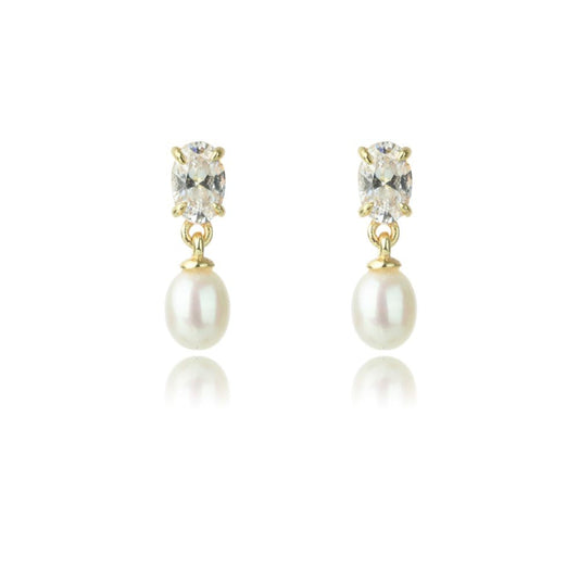 OCEANS WHITSUNDAYS FRESHWATER PEARL EARRINGS GOLD