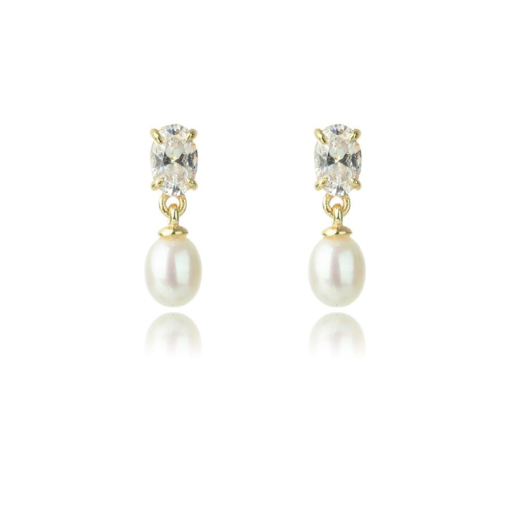 OCEANS WHITSUNDAYS FRESHWATER PEARL EARRINGS GOLD