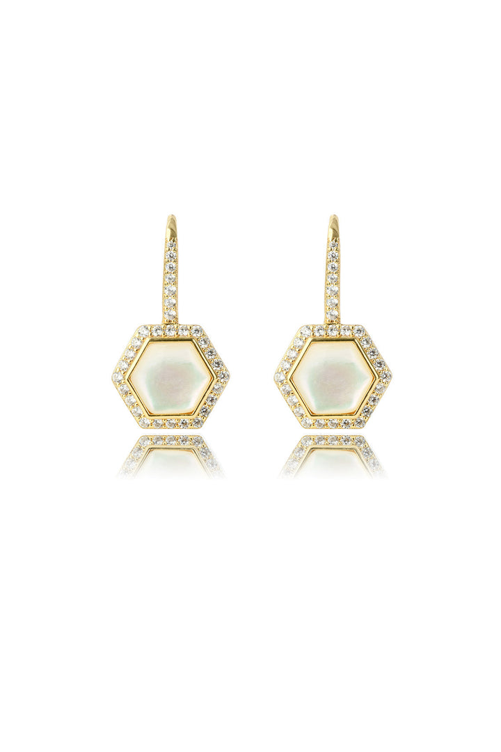 OCEANS TORQUAY MOTHER OF PEARL EARRINGS GOLD