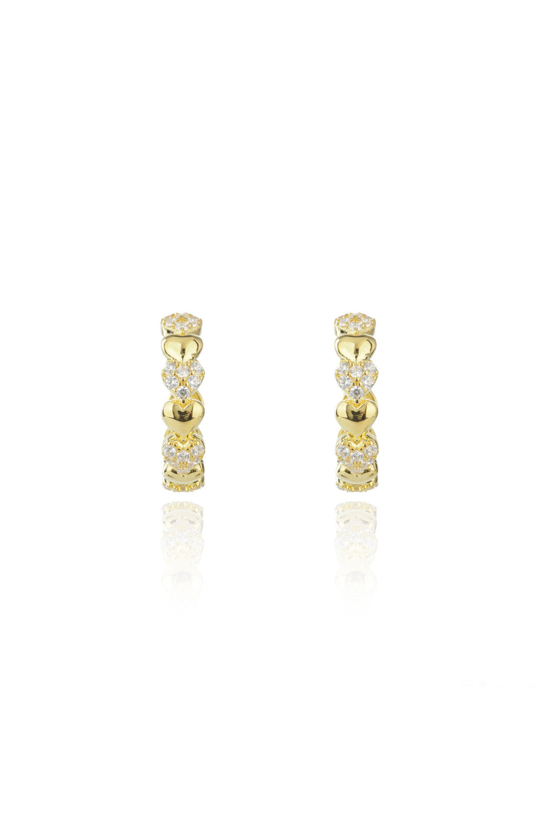 SWEETHEART SPARKLY HEART HOOPS GOLD