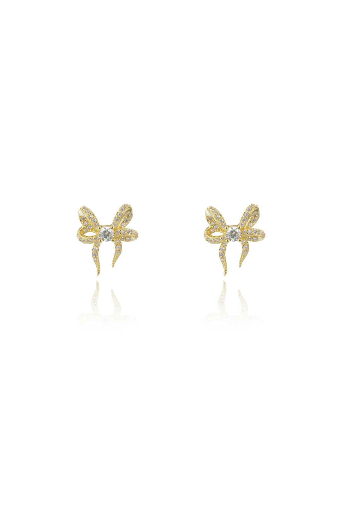 SWEETHEART BOW EARRINGS GOLD