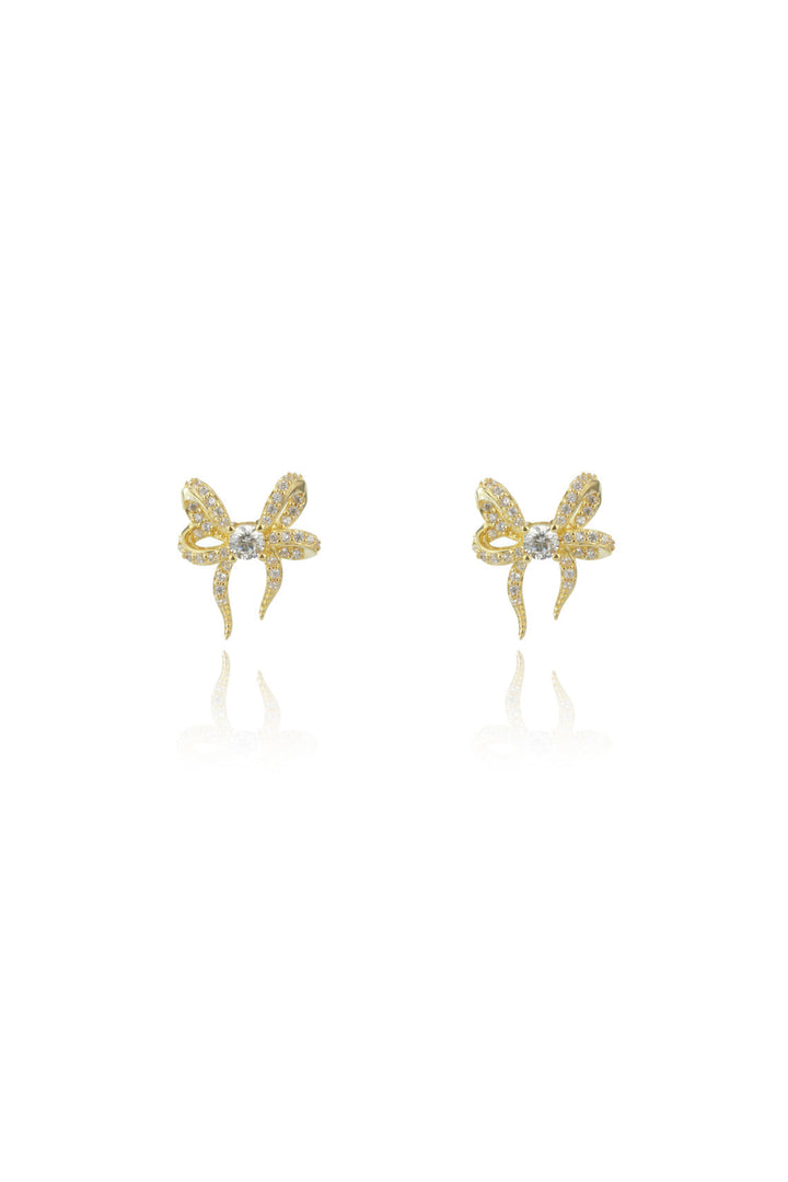 SWEETHEART BOW EARRINGS GOLD