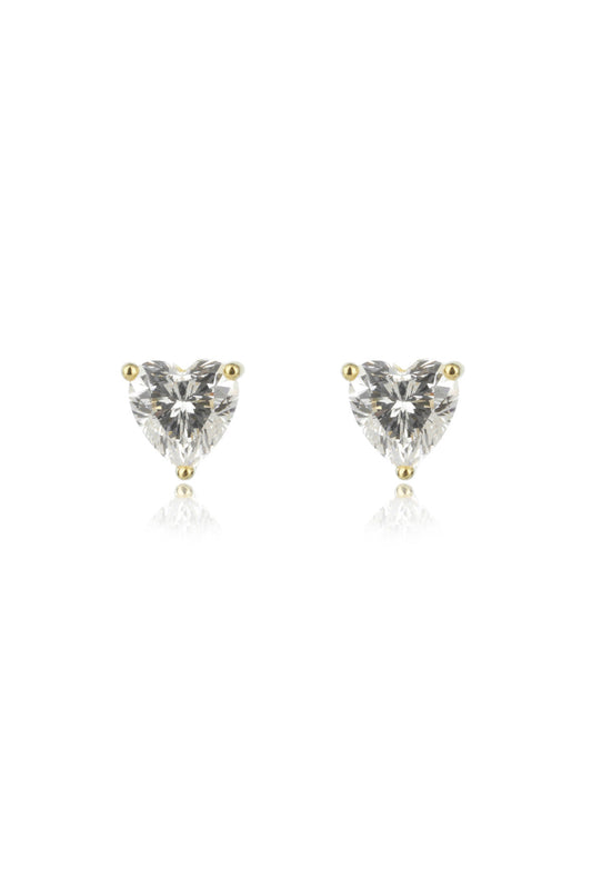 SWEETHEART HEART STUDS GOLD