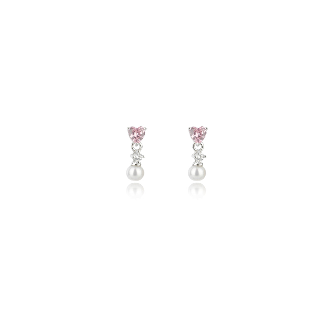 SWEETHEART MINI HEART FRESHWATER PEARL DROPLET SILVER