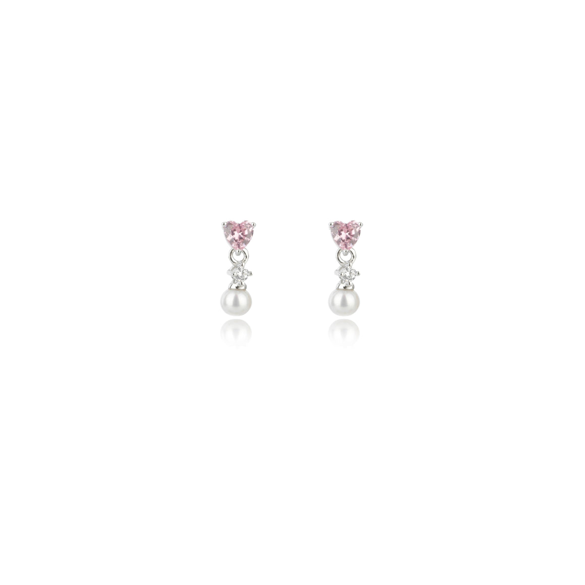 SWEETHEART MINI HEART FRESHWATER PEARL DROPLET SILVER