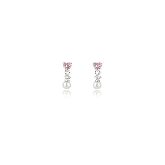 SWEETHEART MINI HEART FRESHWATER PEARL DROPLET SILVER
