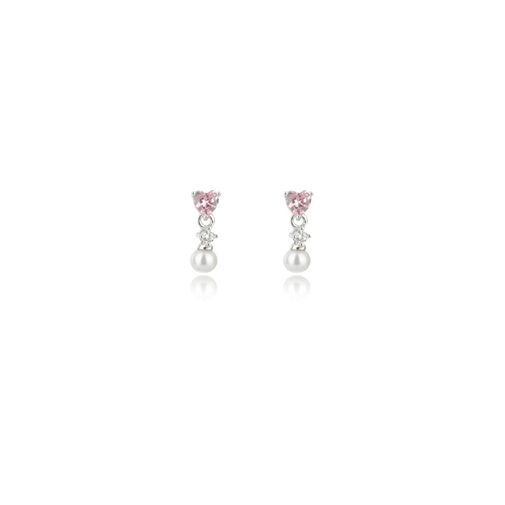 SWEETHEART MINI HEART FRESHWATER PEARL DROPLET SILVER