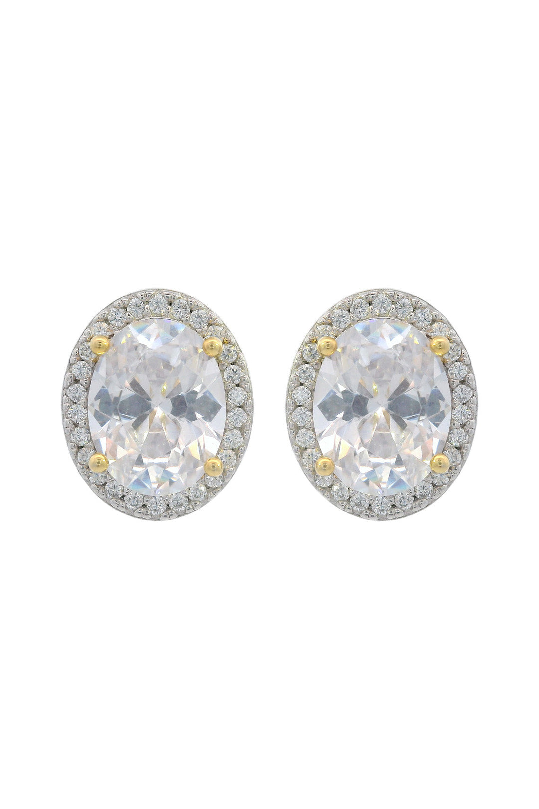 GEORGINI MIDNIGHT VELVET LIMITED EDITION SELENE TWO-TONE MOONLIGHT OVAL EARRINGS