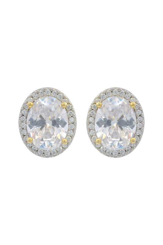 GEORGINI MIDNIGHT VELVET LIMITED EDITION SELENE TWO-TONE MOONLIGHT OVAL EARRINGS