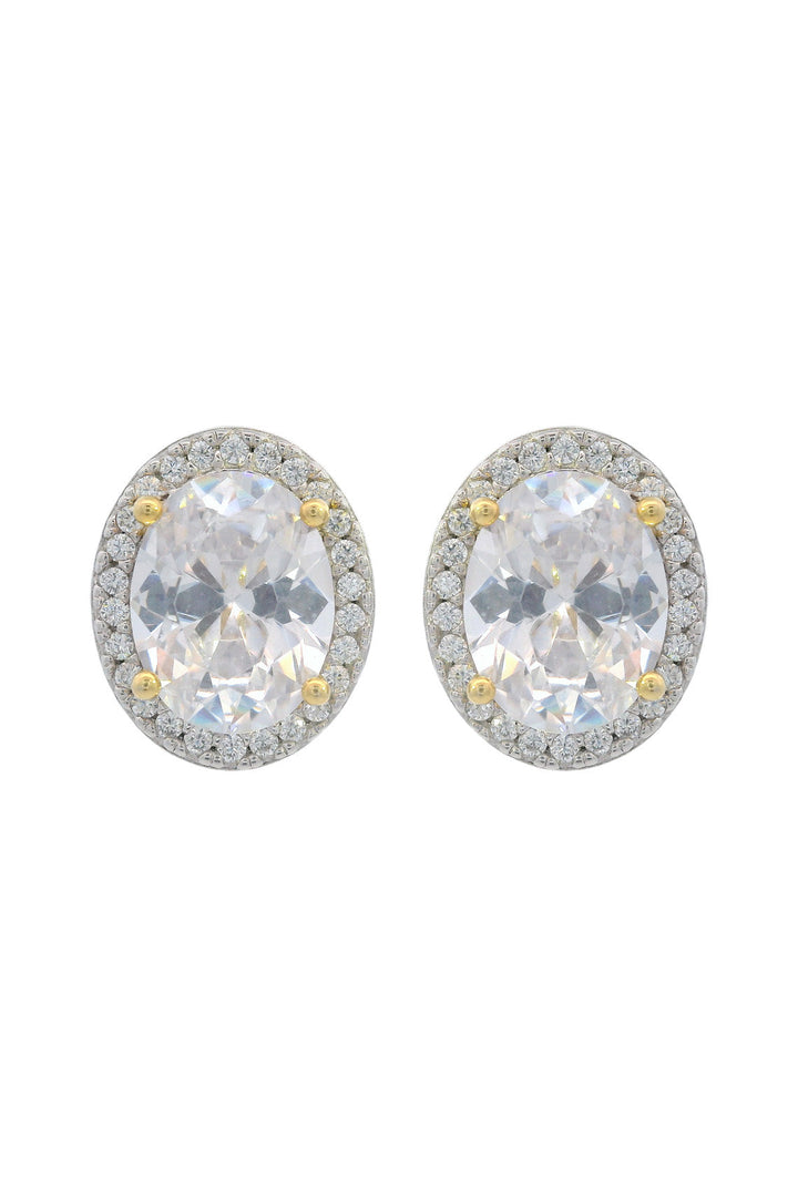 GEORGINI MIDNIGHT VELVET LIMITED EDITION SELENE TWO-TONE MOONLIGHT OVAL EARRINGS