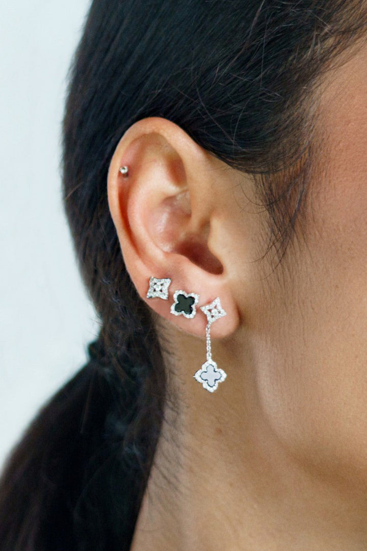 GEORGINI MIDNIGHT VELVET FAIRWATER PETITE EARRINGS SILVER
