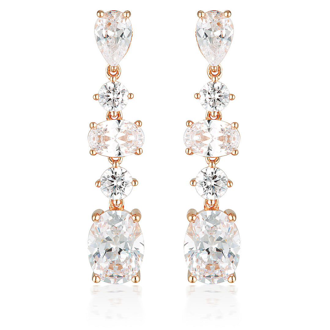 ICONIC BRIDAL CHRISTINA EARRINGS ROSE GOLD