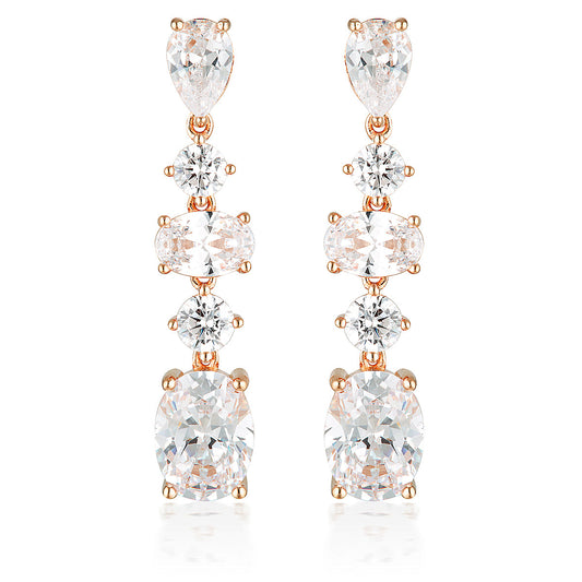 ICONIC BRIDAL CHRISTINA EARRINGS ROSE GOLD