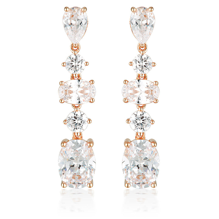 ICONIC BRIDAL CHRISTINA EARRINGS ROSE GOLD