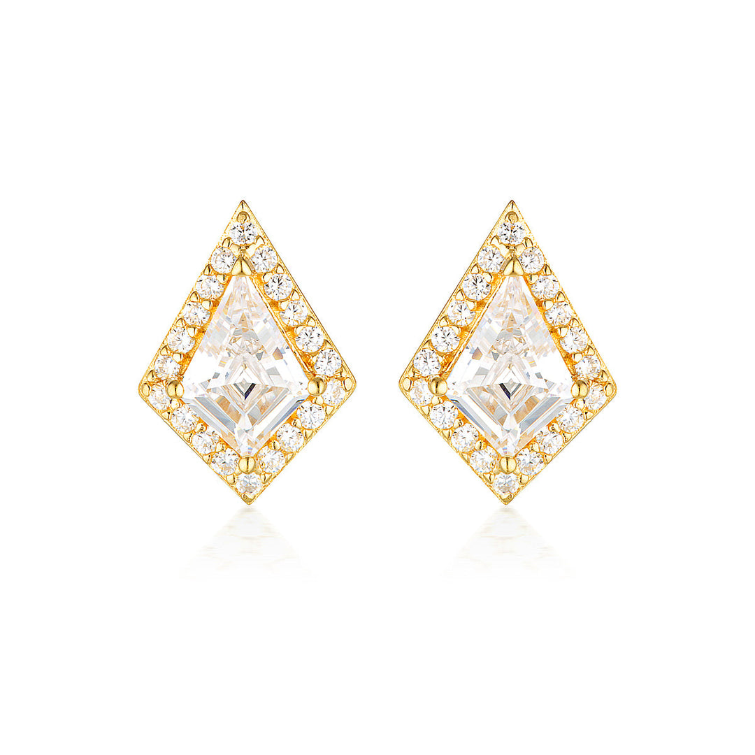 ROCK STAR SHIELD GOLD EARRINGS