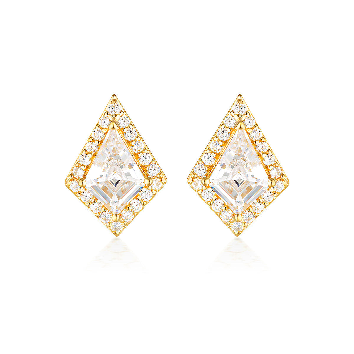 ROCK STAR SHIELD GOLD EARRINGS
