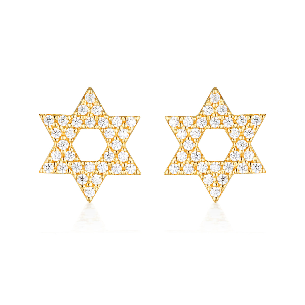 ROCK STAR STAR OF DAVID GOLD EARRINGS