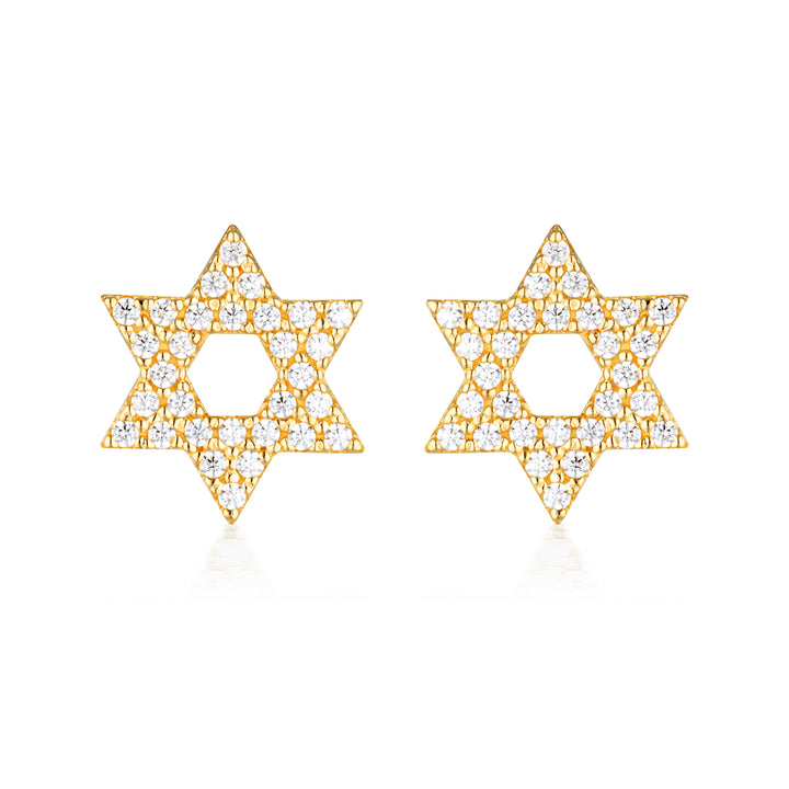 ROCK STAR STAR OF DAVID GOLD EARRINGS