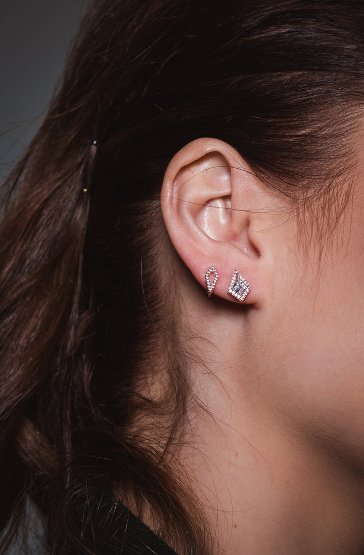 ROCK STAR SHIELD ROSE GOLD EARRINGS