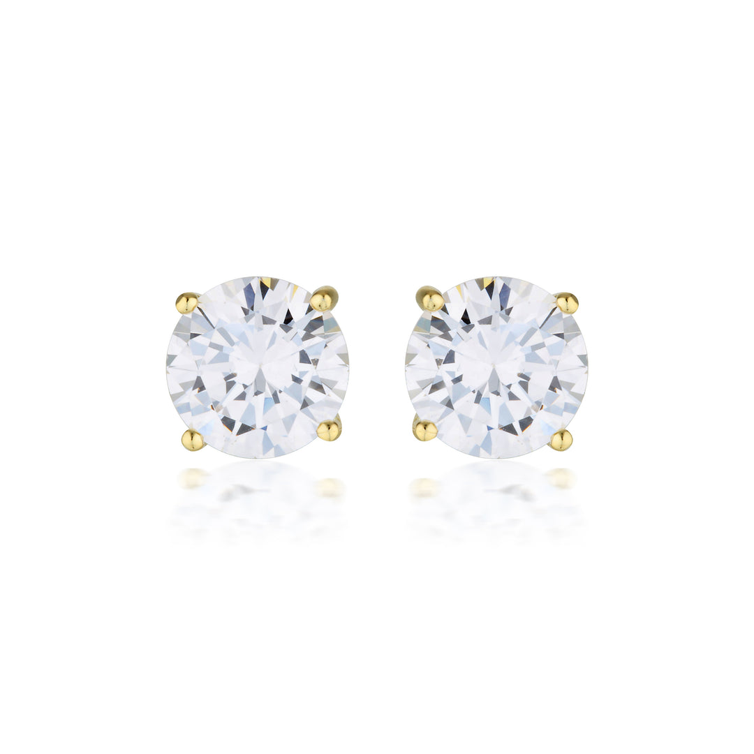 GEORGINI GOLD MOISSANITE STUDS 3TCW IN 9CT YELLOW GOLD