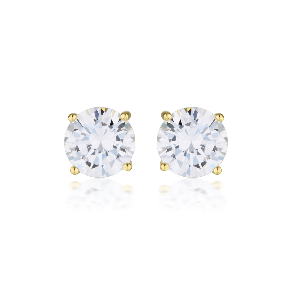 GEORGINI GOLD MOISSANITE STUDS 3TCW IN 9CT YELLOW GOLD