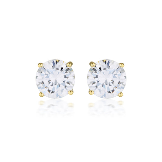 GEORGINI GOLD MOISSANITE STUDS 3TCW IN 9CT YELLOW GOLD