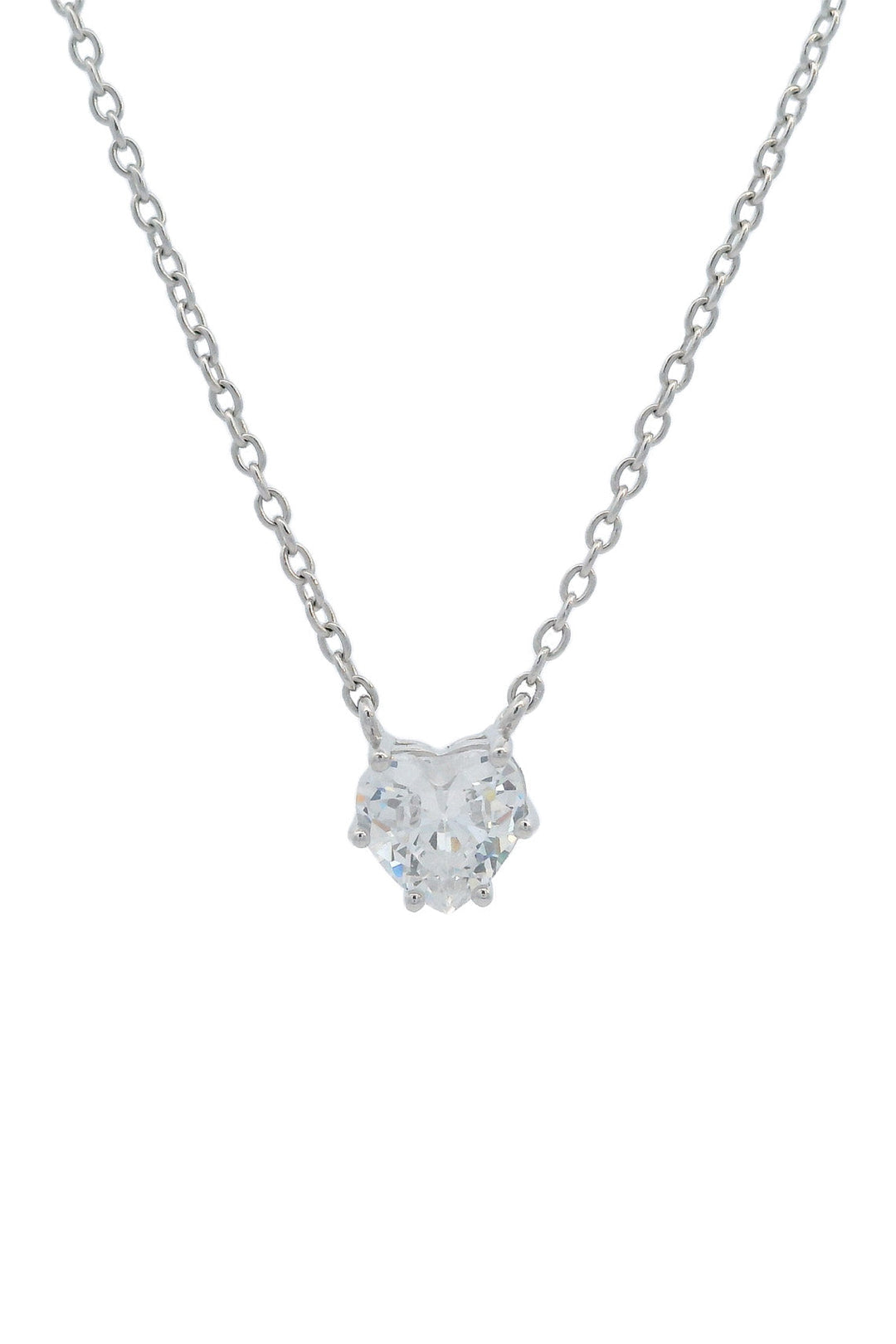 GEORGINI MIDNIGHT VELVET BABY HEART NECKLACE SILVER