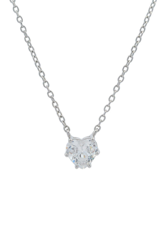GEORGINI MIDNIGHT VELVET BABY HEART NECKLACE SILVER